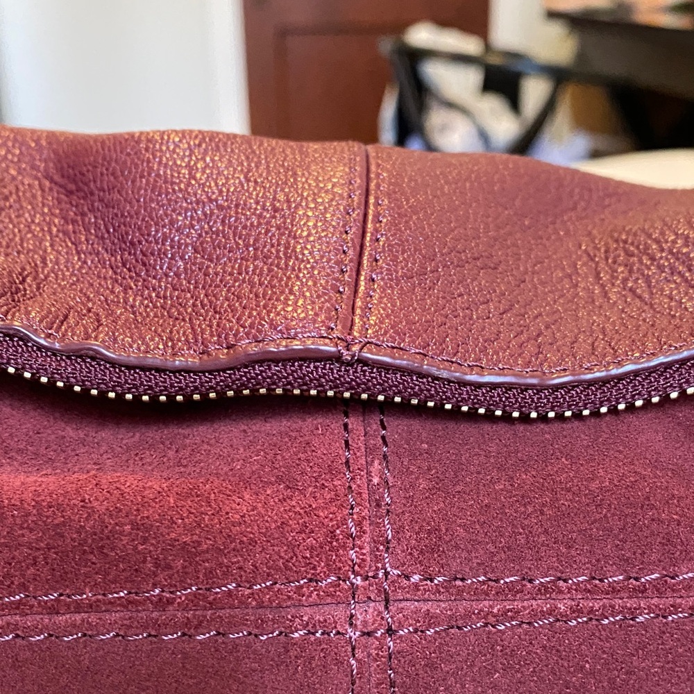 See By Chloe Burgundy Suede and Leather Burgundy Hobo Bag - Picture 2 of 13